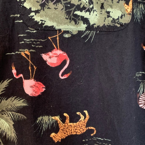 Goodfellow Men’s short sleeve button front printed shirt, XXL, jungle print - Picture 4 of 4